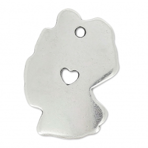 Charm country Germany 23x16 mm Antique Silver Plating x1