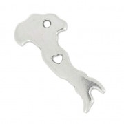 Charm country Italy 28x13 mm Antique Silver Plating x1