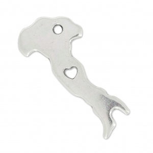 Charm country Italy 28x13 mm Antique Silver Plating x1