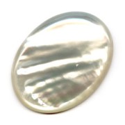 Oval cabochon 40x30mm White Mother-of-Pearl|raw }}