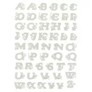 Sheet of repositionable stickers 3D lace Alphabet bold letters