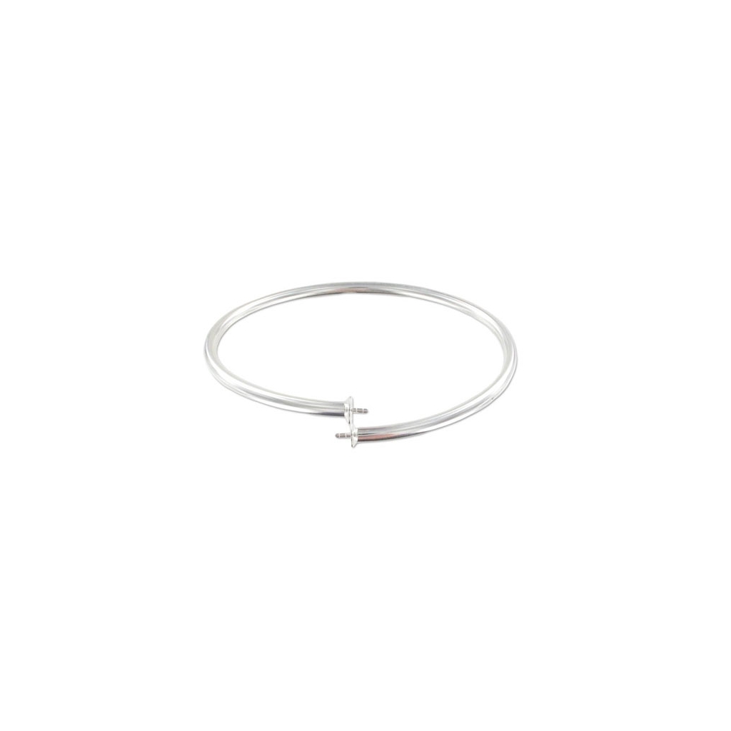 Flexible bracelet 17cm 925 Sterling silver for halfdrilled beads