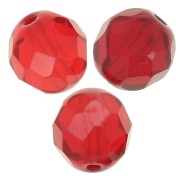 Fire Polished faceted round beads 4mm Siam  x50|raw }}