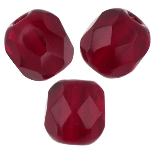 Fire Polished faceted round beads 4mm Siam  x50