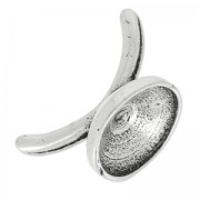 Ring clasp for cab 1122 12 mm hollow plastik cord 4mm antic silver tone