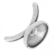 Ring clasp for cab 1122 12 mm hollow plastik cord 4mm antic silver tone