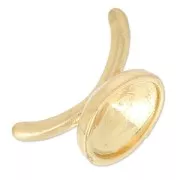 Attache bague porte cabochon 1122 12 mm pour cordon creux 4 mm golden