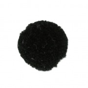 Round synthetic pompom 2 cm Black x1