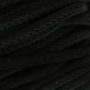 Leather effet daim with topstitching 3mm Black x30cm