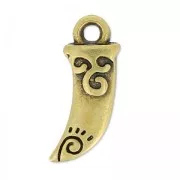 Tooth charm 12x6 mm bronze x1