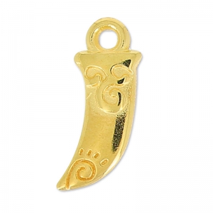 Tooth charm 12x6 mm fine Gold plated x1