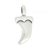 Shark tooth charm 27x13 mm Antique Silver Plating x1