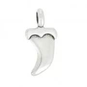 Shark tooth charm 27x13 mm Antique Silver Plating x1