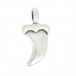 Shark tooth charm 27x13 mm Antique Silver Plating x1