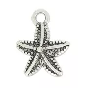 Charm starfish 15x12 mm Antique Silver Plating x1