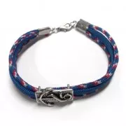 Slider bead décor ancre for cordons 3mm fine Gold plated x1