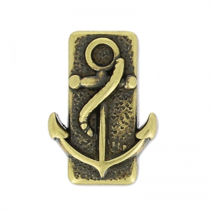 Slider bead décor ancre for cordons 3mm bronze tone x1