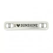 Spacer slipper pour bracelet I love sunshine 36x7 mm Antique Silver Plating x1