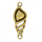 Spacer shell 2 loops 21x10mm bronze tone x1|raw }}