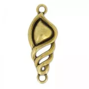 Spacer shell 2 loops 21x10mm bronze tone x1