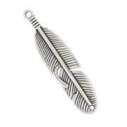 Feather spacer for bracelet 45x11 mm Antique Silver Plating x1