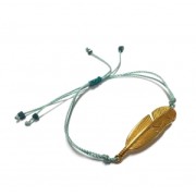 Feather spacer for bracelet 45x11 mm Antique Silver Plating x1