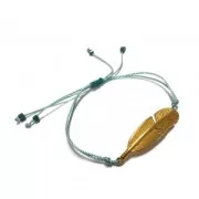 Feather spacer for bracelet 45x11 mm Antique Silver Plating x1