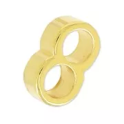 Double slider bead for 5mm cord 13x8 mm fine Gold plated x1