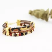 Double slider bead for 5mm cord 13x8 mm fine Gold plated x1