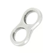 Double slider bead for  5mm cord 14.5x7 mm Antique Silver Plating x1