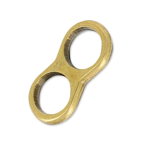 Doble slip bead for 5mm lace 14.5x7 mm bronze x1