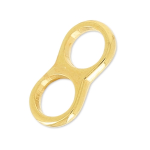 Double slider bead for 5mm cord 14.5x7 mm fine Gold plated x1