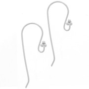 Earwires with balls 12mm 925 Sterling Silverx2