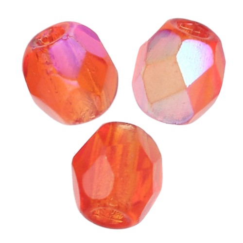 Fire Polished faceted round beads 3 mm Hyacinth AB x50
