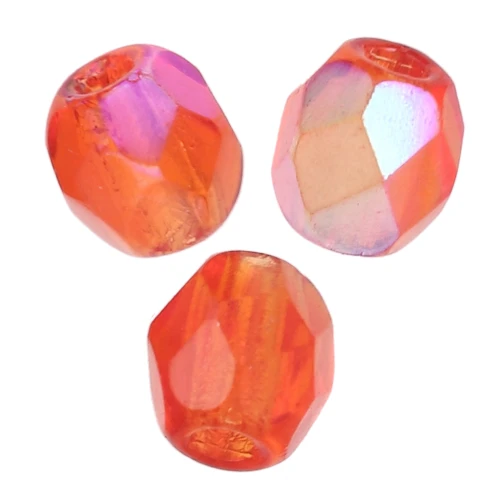 Fire Polished faceted round beads 3 mm Hyacinth AB x50