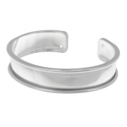 Eco Brass bracelet base with curved edge 15mm silver tone x1|raw }}
