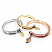 Eco Brass bracelet base with curved edge 10mm silver tone x1