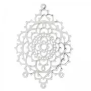 Hollow chandelier spacer 3 rings 53 mm Satin silver tone x1