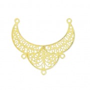 Hollow spacer 3 loops oriental 31x29mm fine Gold plated x1