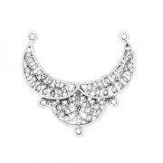 Intercalaire ajouré 3 anneaux oriental 31x29mm Antique Silver Plating x1