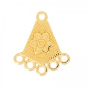 Spacer flower pattern 5 rings 23mm fine Gold plated x1