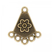 Spacer flower pattern 5 rings 23mm bronze x1