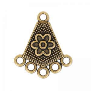 Spacer flower pattern 5 rings 23mm bronze x1