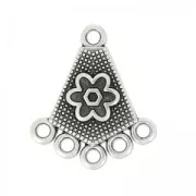 Spacer flower pattern 5 rings 23mm Antique Silver Plating x1