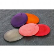 Fine Tagua slice 25-35 mm Orange x1