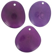 Fine Tagua slice 25-35 mm Violet x1