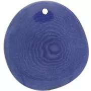 Fine Tagua slice 25-35 mm blue x1