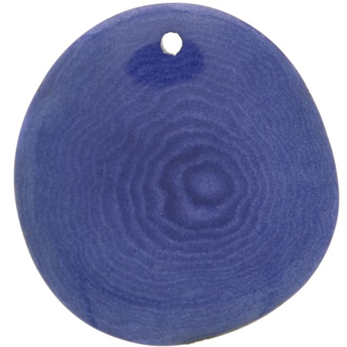 Fine Tagua slice 25-35 mm blue x1