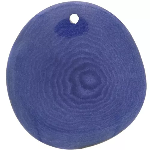 Fine Tagua slice 25-35 mm blue x1