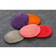 Fine Tagua slice 25-35 mm black x1